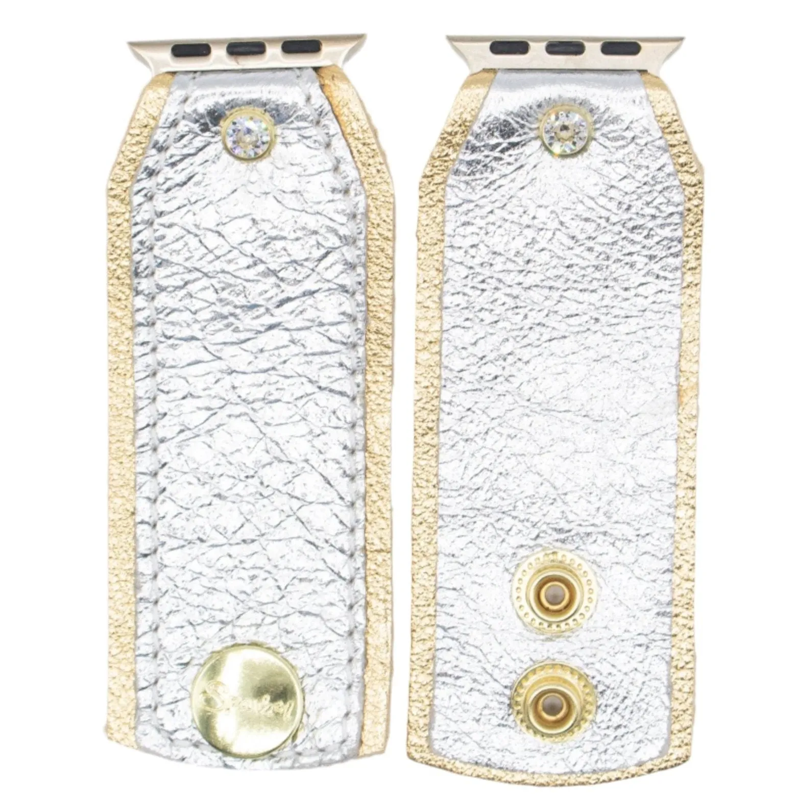 Ready to Ship - Classic Metallic Silver with Metallic Gold Watchband (M, All Watch Types)