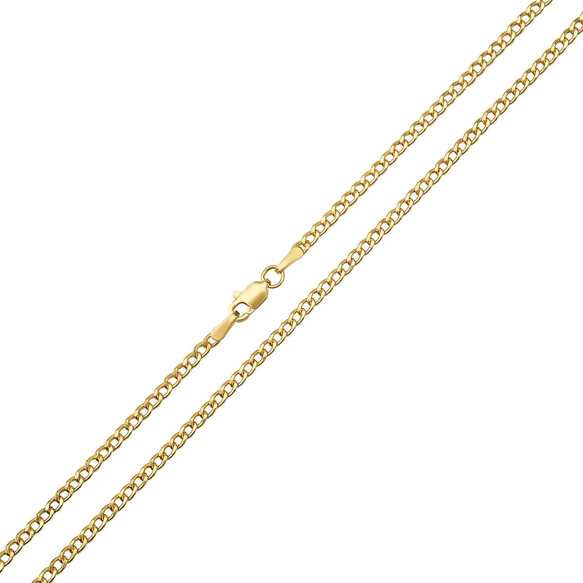 Real 14k Gold Unisex Thin Miami Cuban Curb Chain Necklace