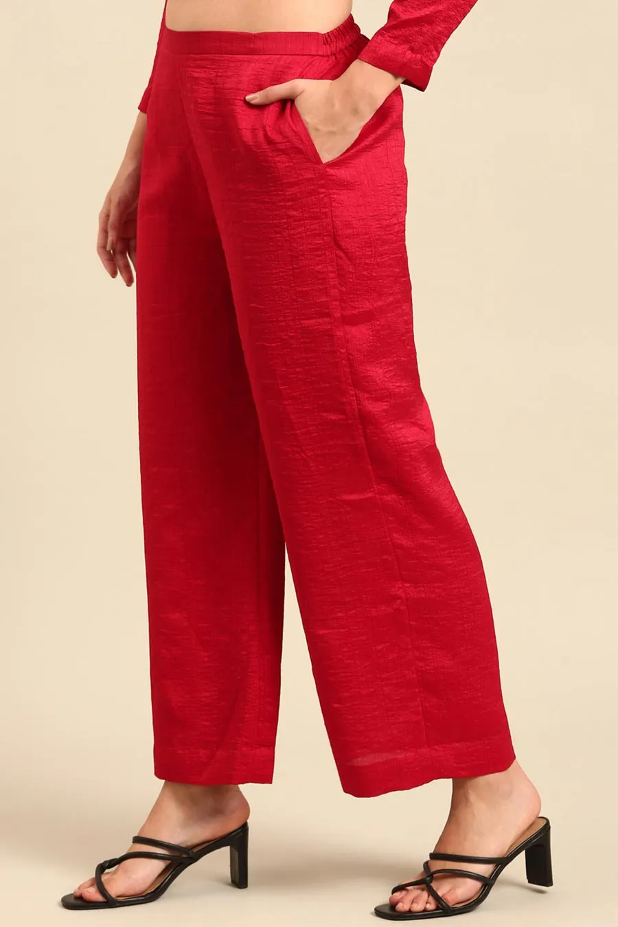 Red Flared Pants