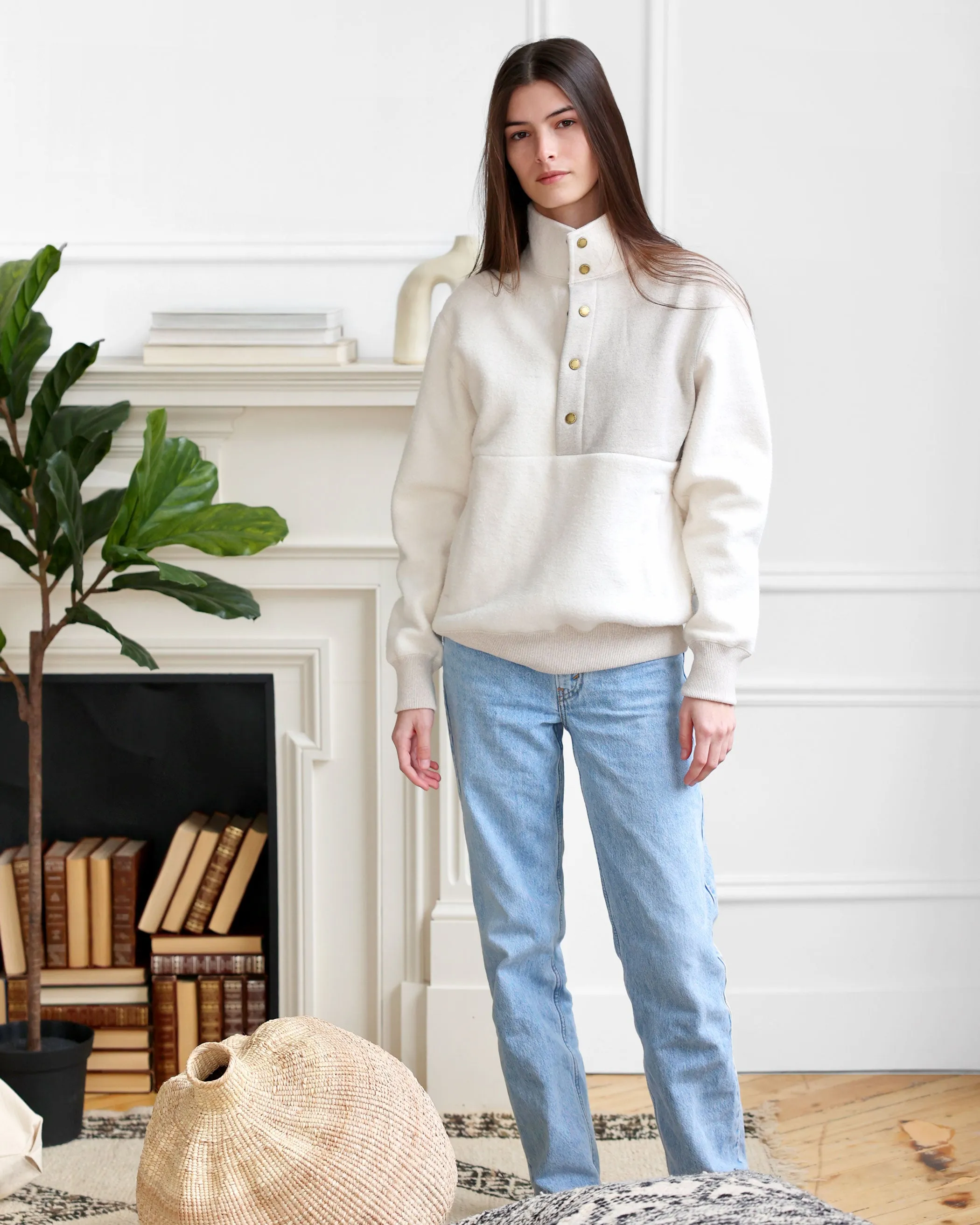 Reverse Fleece Pullover Eggshell - Unisex