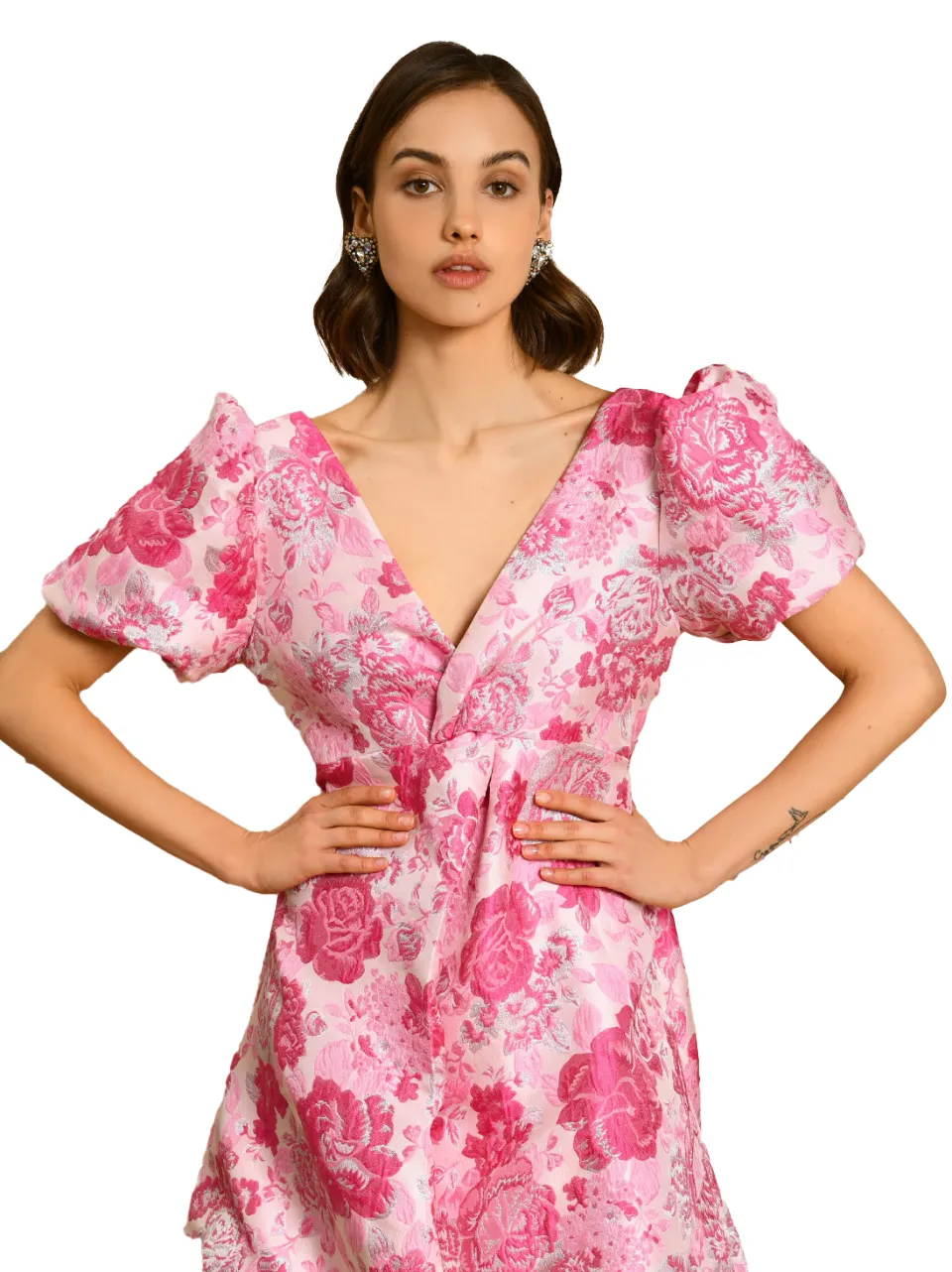 Roses Jacquard Mini Dress