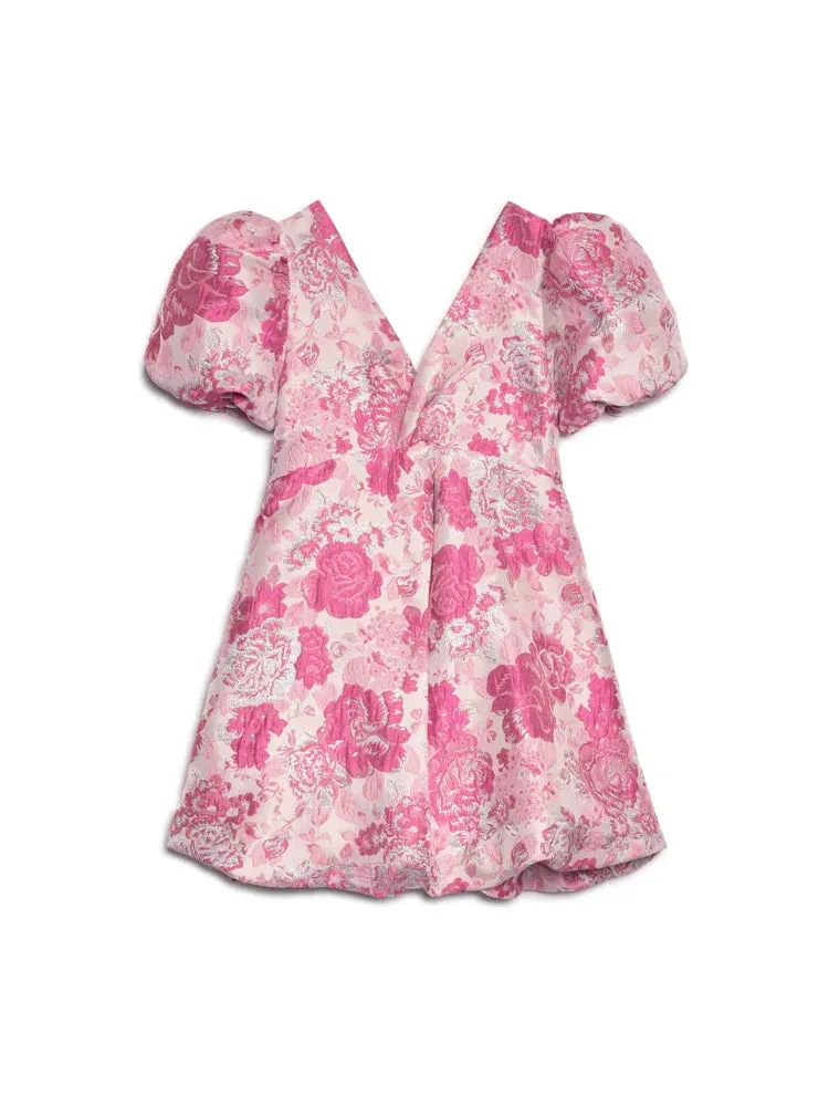 Roses Jacquard Mini Dress
