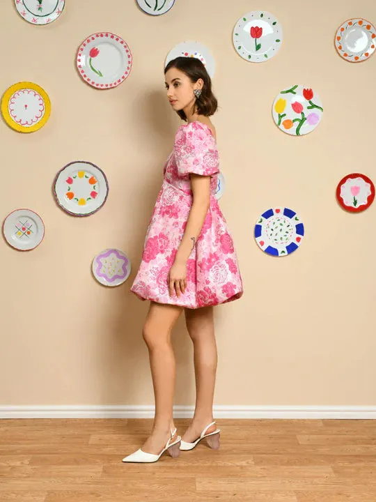 Roses Jacquard Mini Dress
