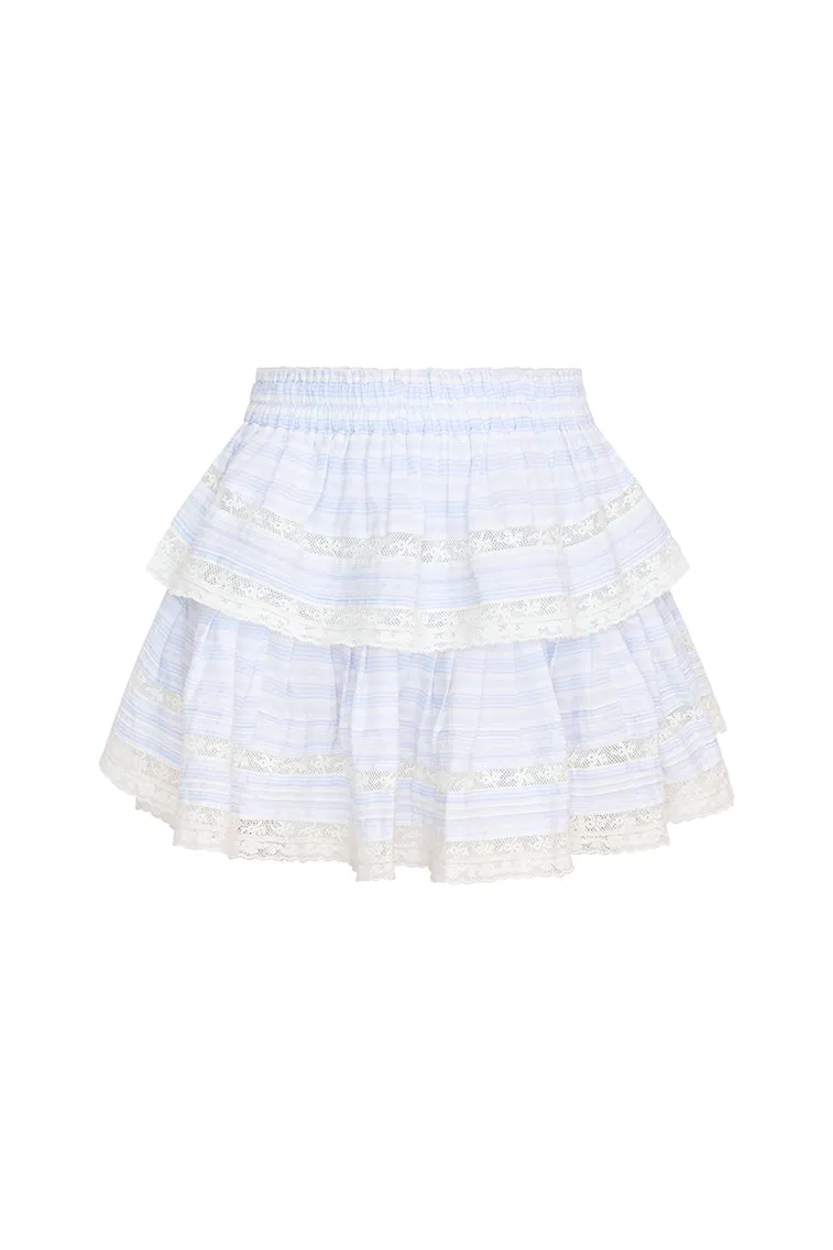 Ruffle Mini Stripe Cotton Skirt