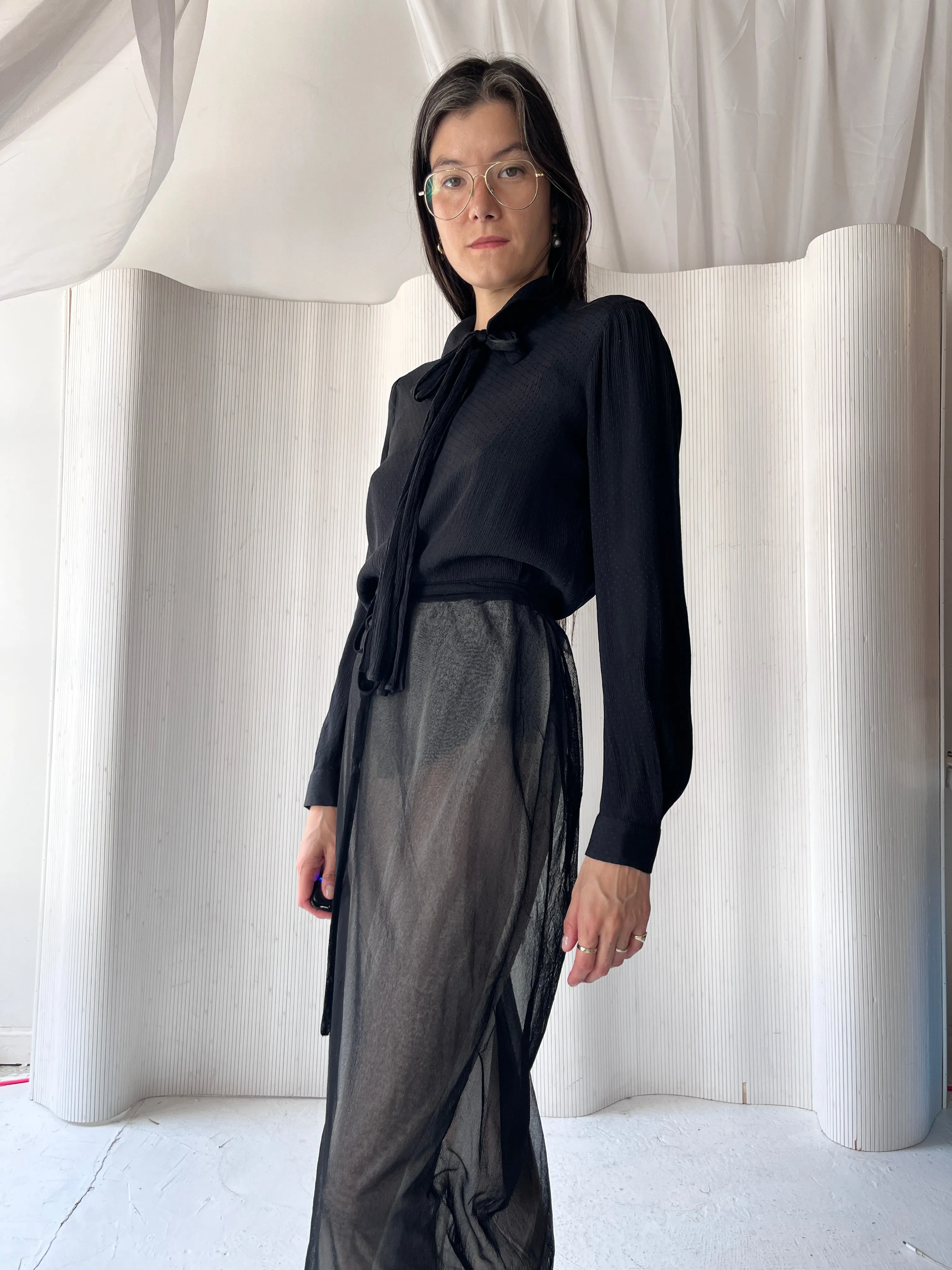 Rus layered mesh skirt