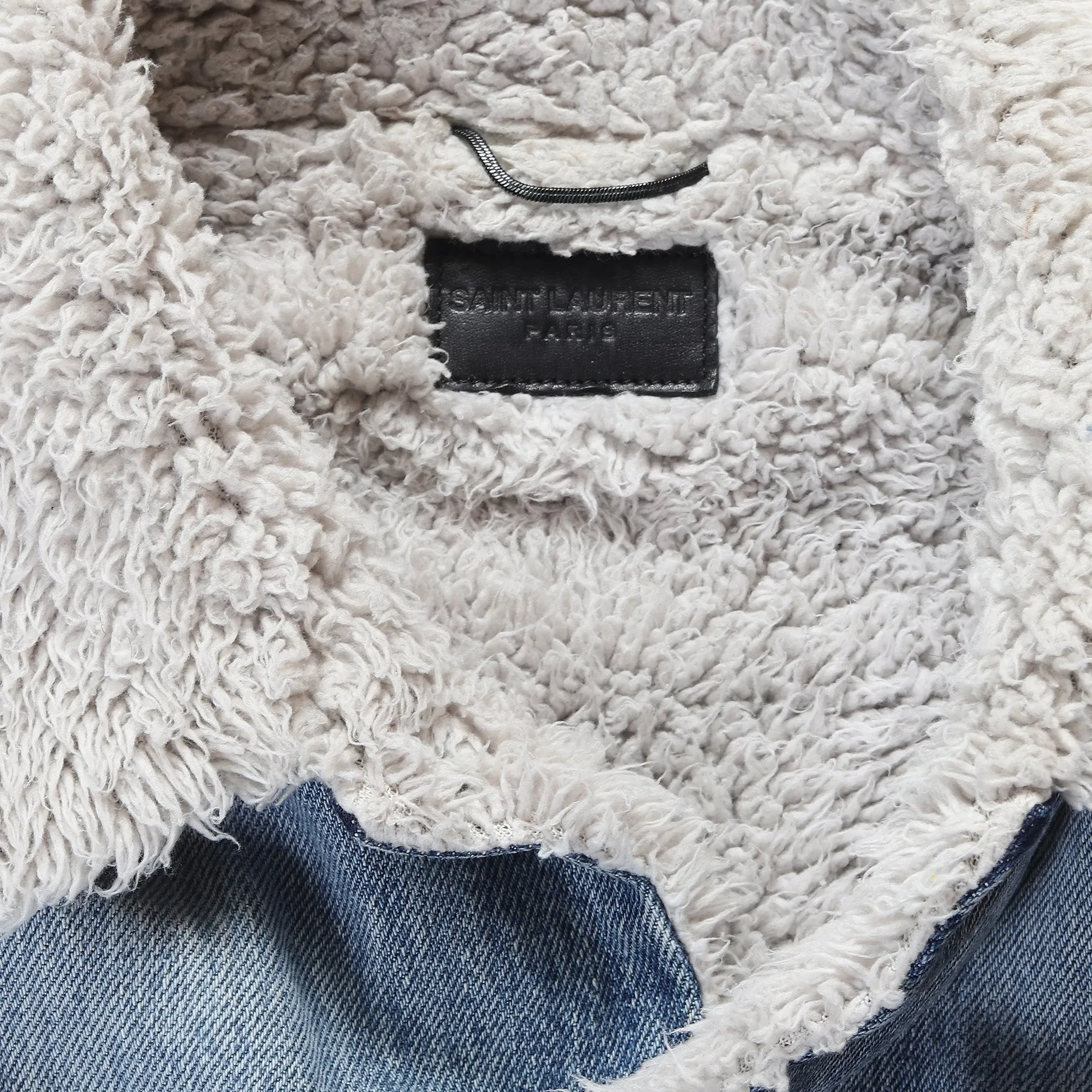 Saint Laurent Paris FW2016 Shearling Denim Jacket