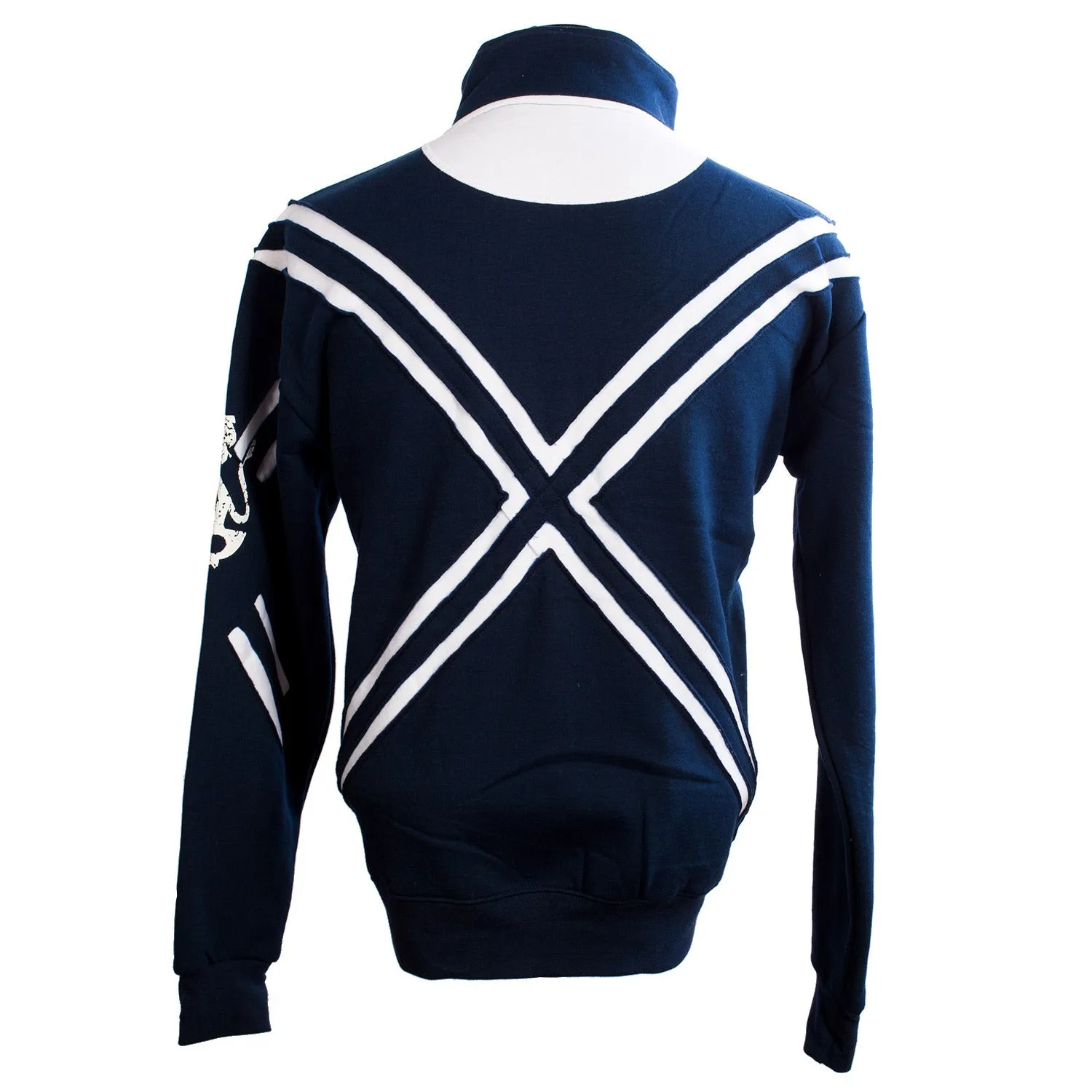 Scotland Layered Zipper Sweatshirt Top Navy