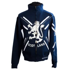 Scotland Layered Zipper Sweatshirt Top Navy