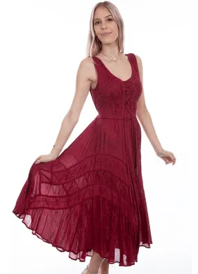 Scully Women’s Honey Creek Burgundy Long Rayon Dress HC118BUR