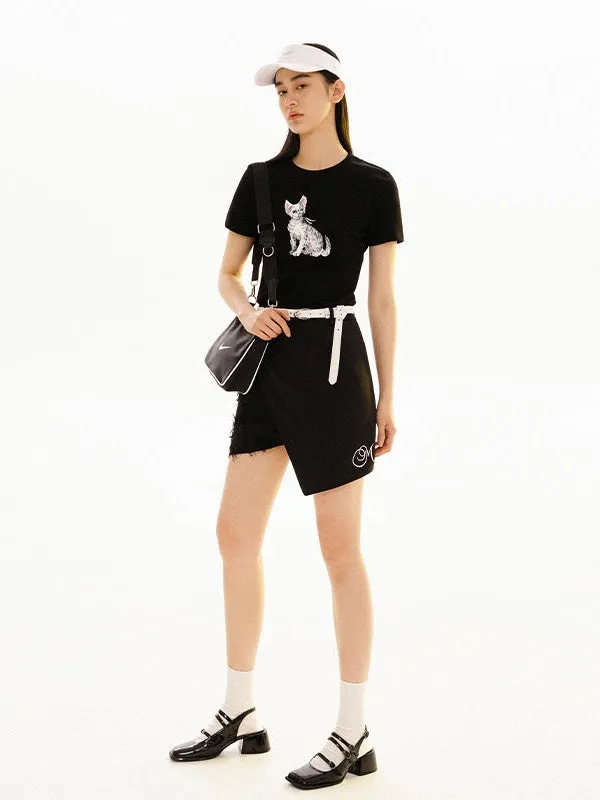 Simple Splicing Asymmetric A-line Skirt