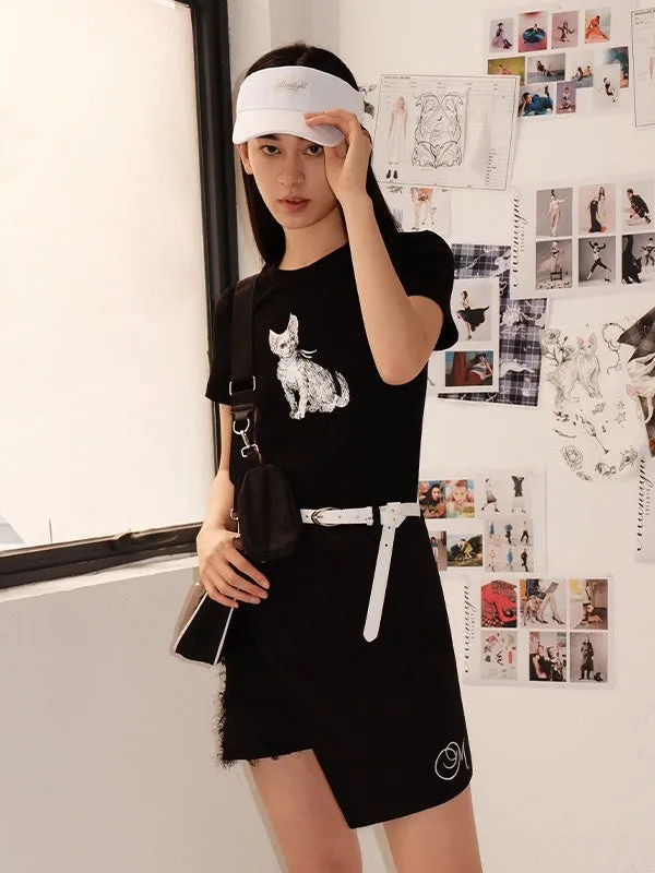Simple Splicing Asymmetric A-line Skirt