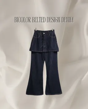 skirt layered like wide denim pants
