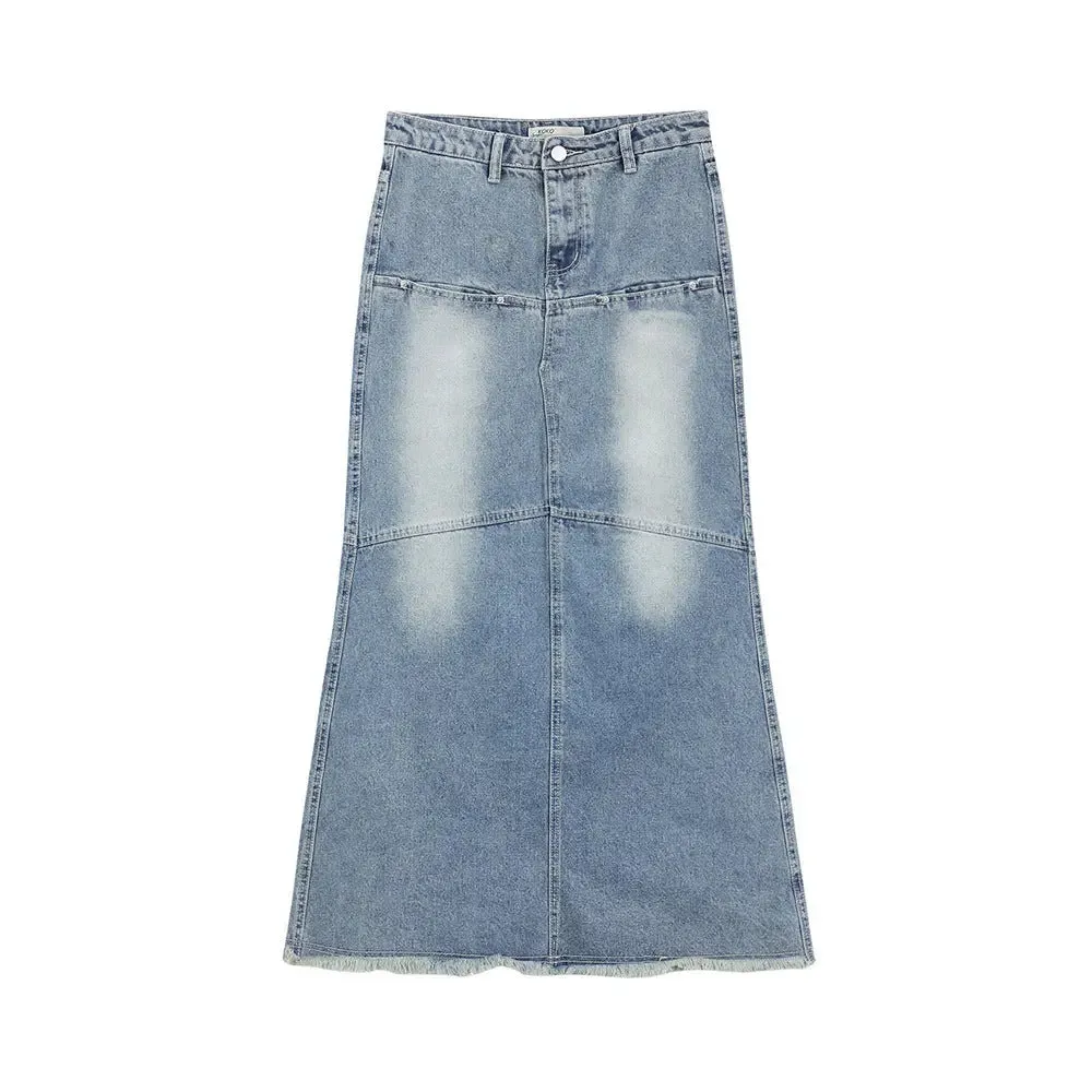 Slimming Denim Fishtail Skirt