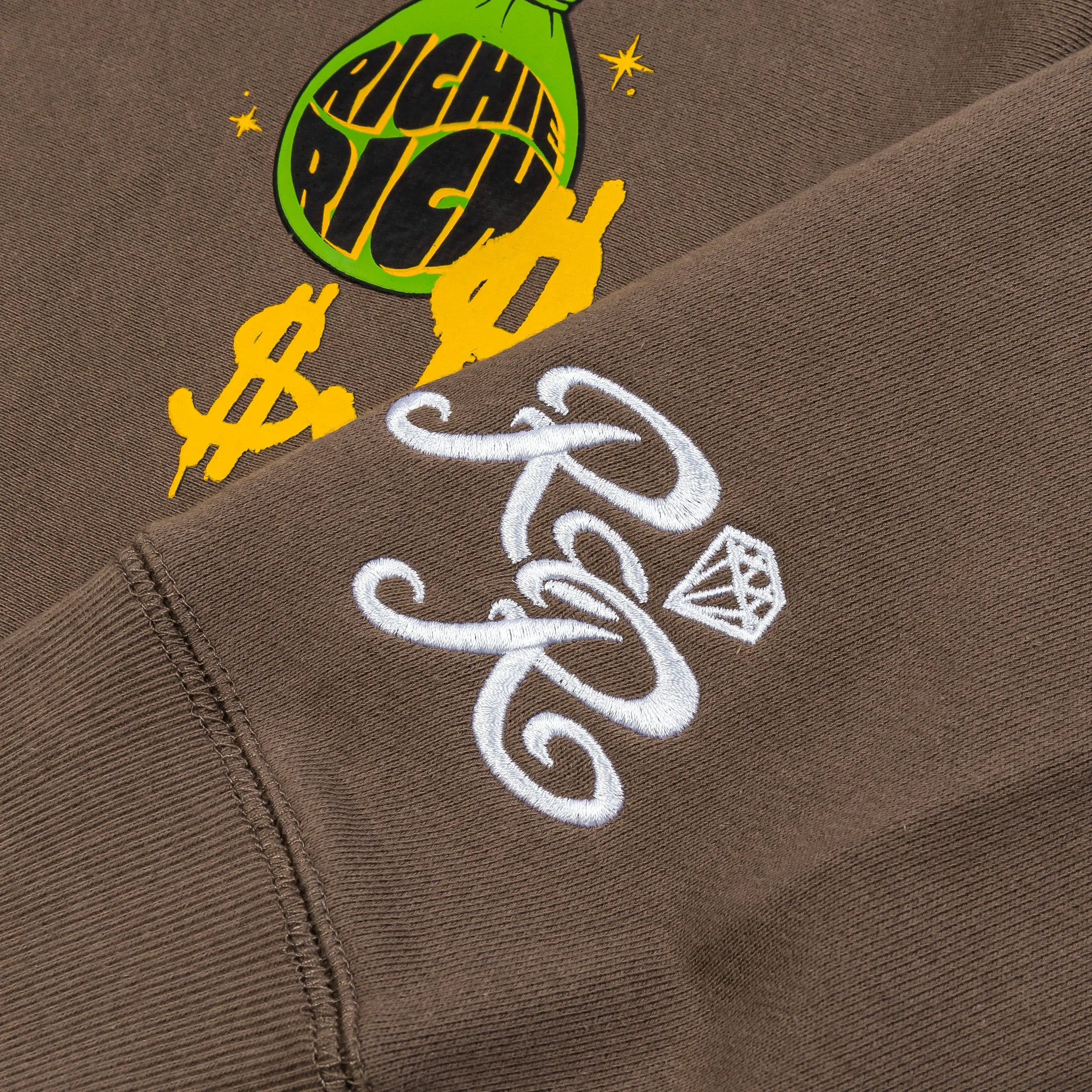SP x Richie Rich Clean Money Pullover Mens Hoodie (Brown/White)