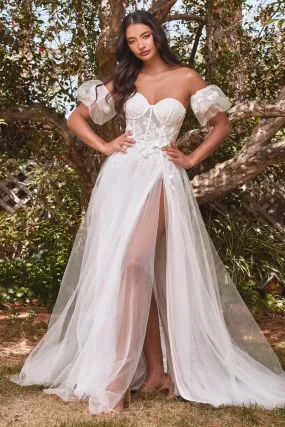 Strapless Floral Off White