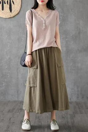 Summer's new casual a-line skirt by handmade 190165