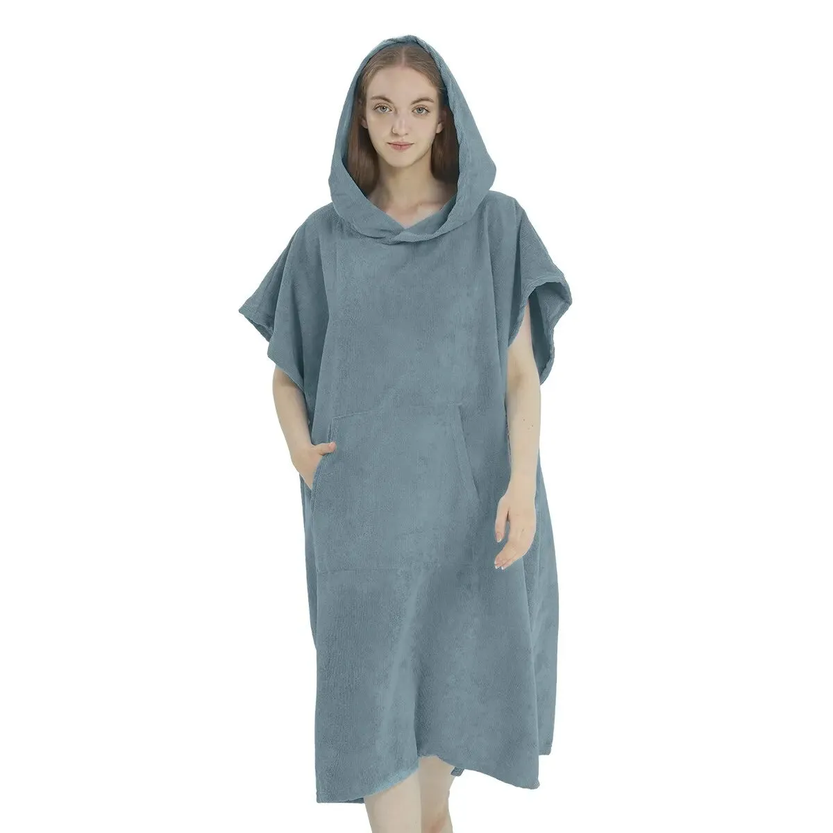 Surf Poncho Quick-Dry Microfiber Beach Robe Hooded Changing Poncho Beach Towel