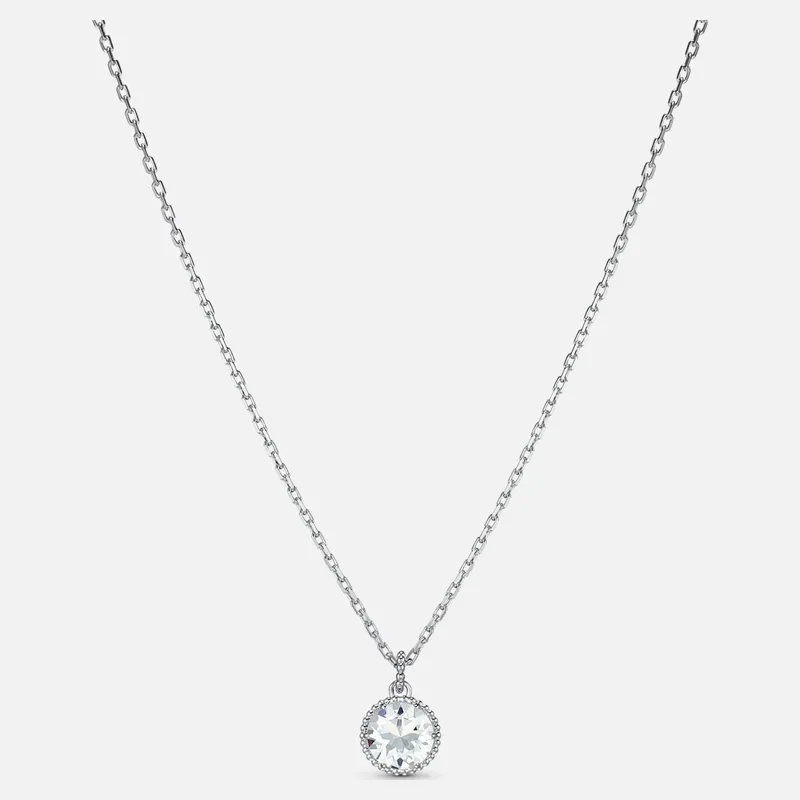 Swarovski Birthstone April Pendant Necklace Silver Rhodium Plated 5522775