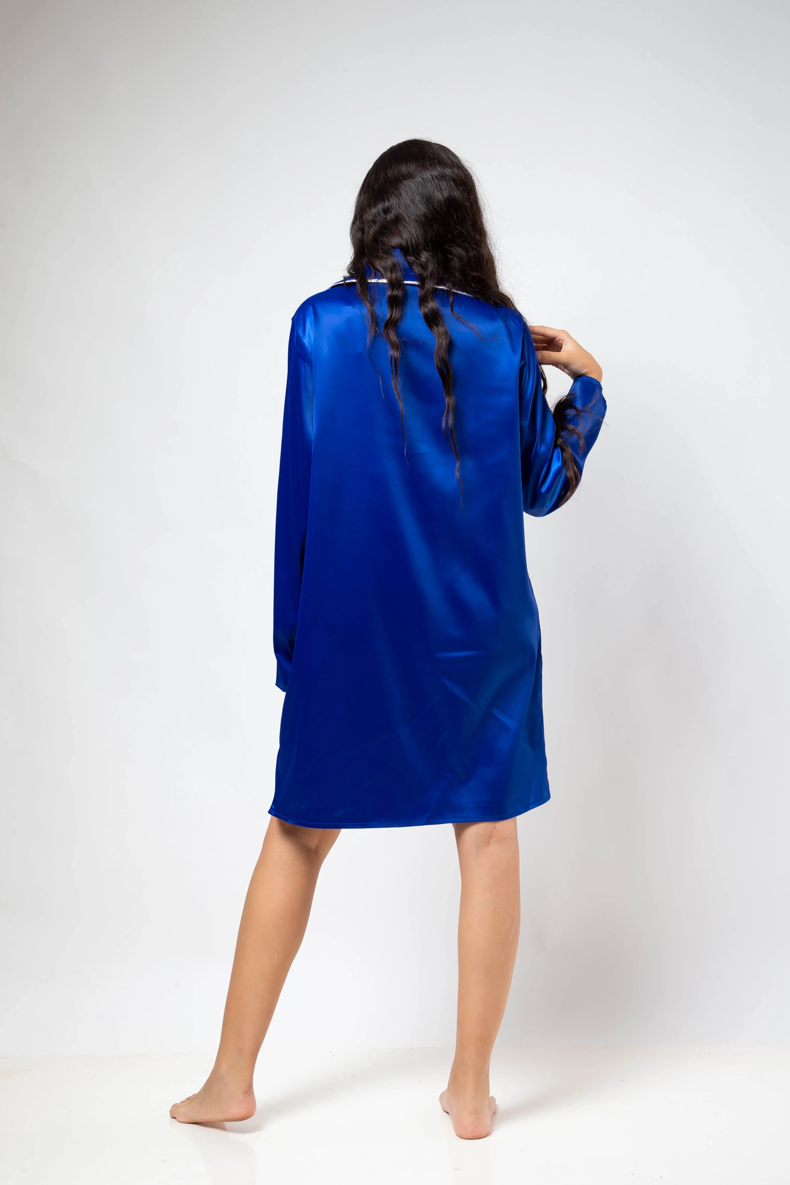 The Galaxy Shirt Dress - Blue