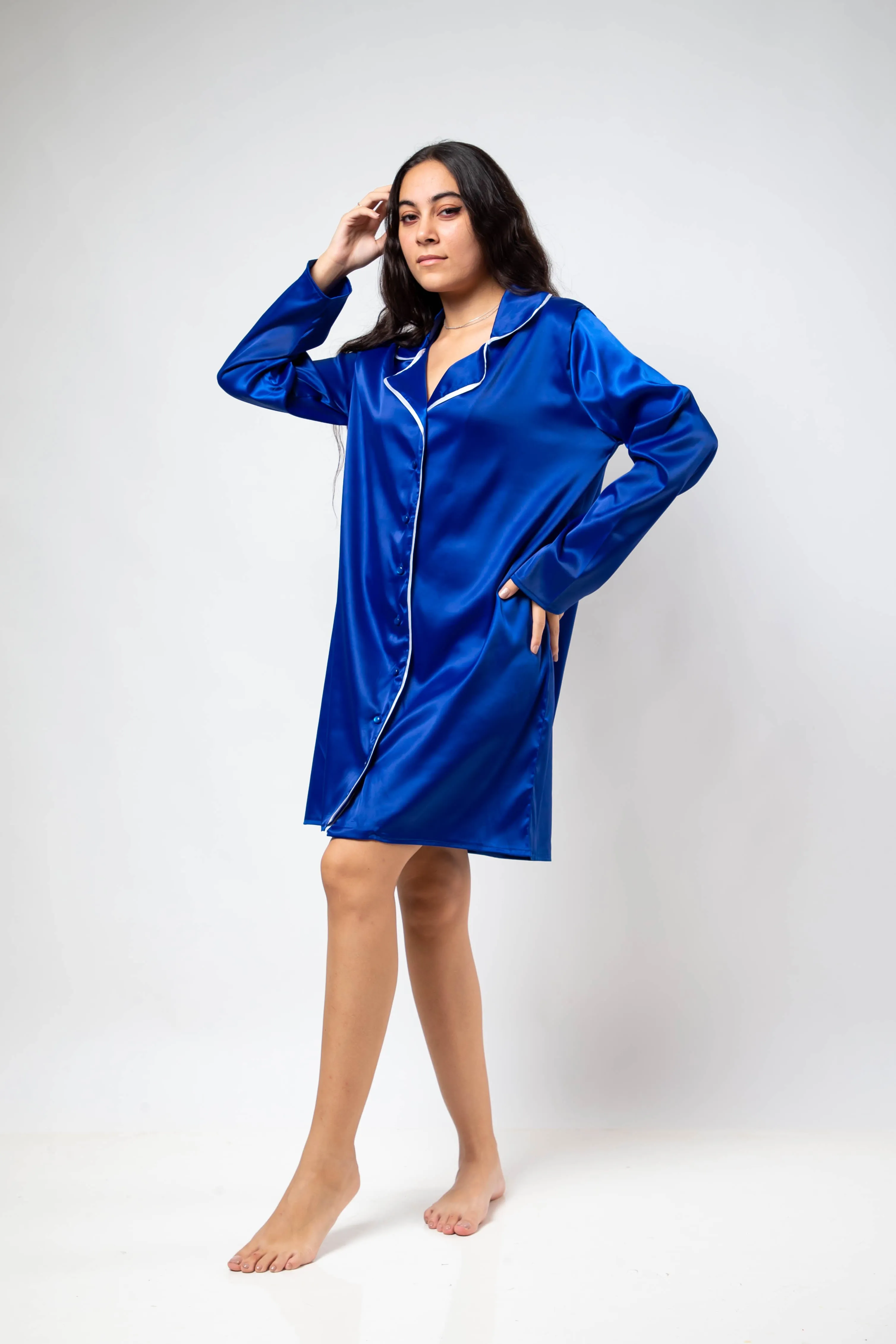 The Galaxy Shirt Dress - Blue