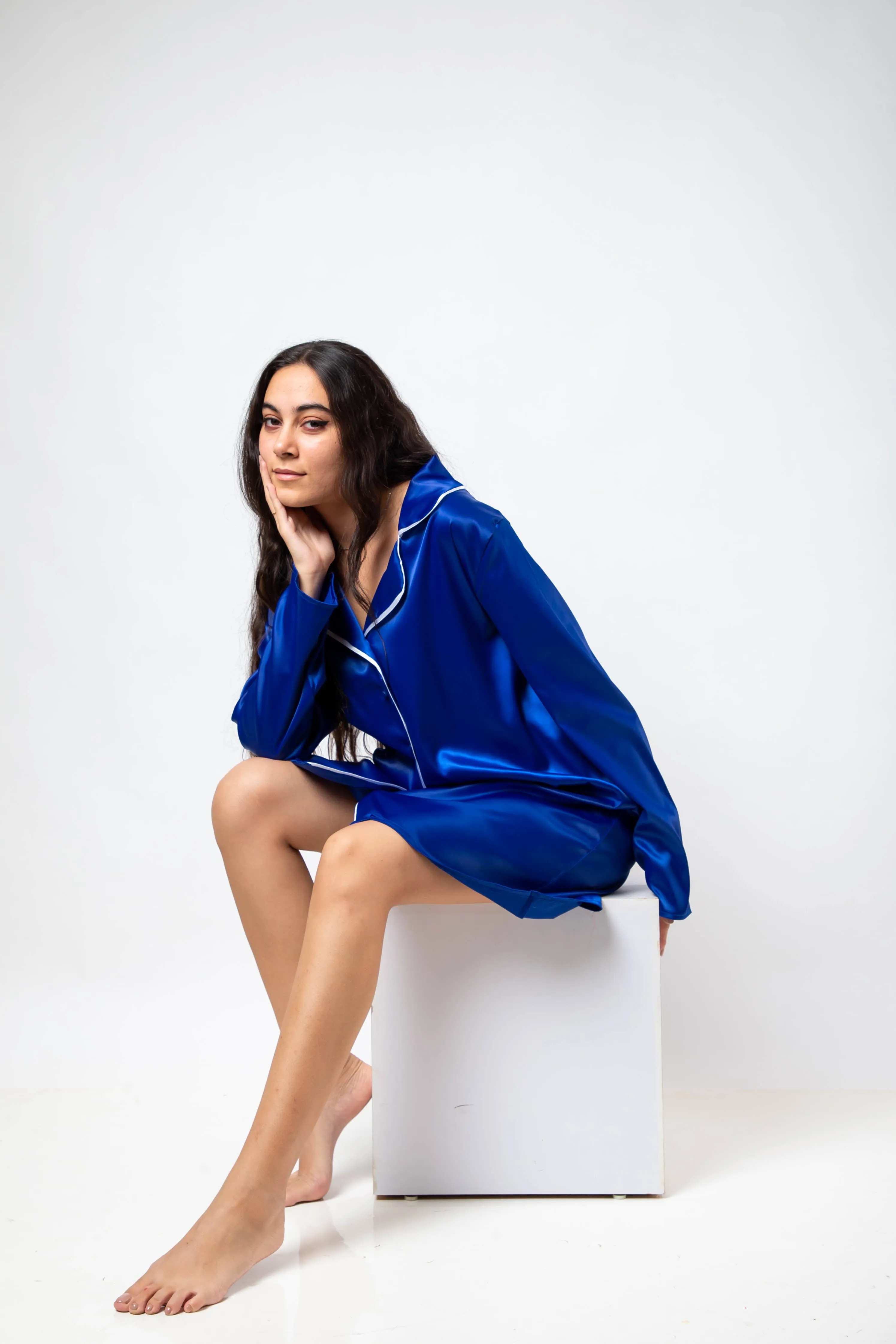 The Galaxy Shirt Dress - Blue