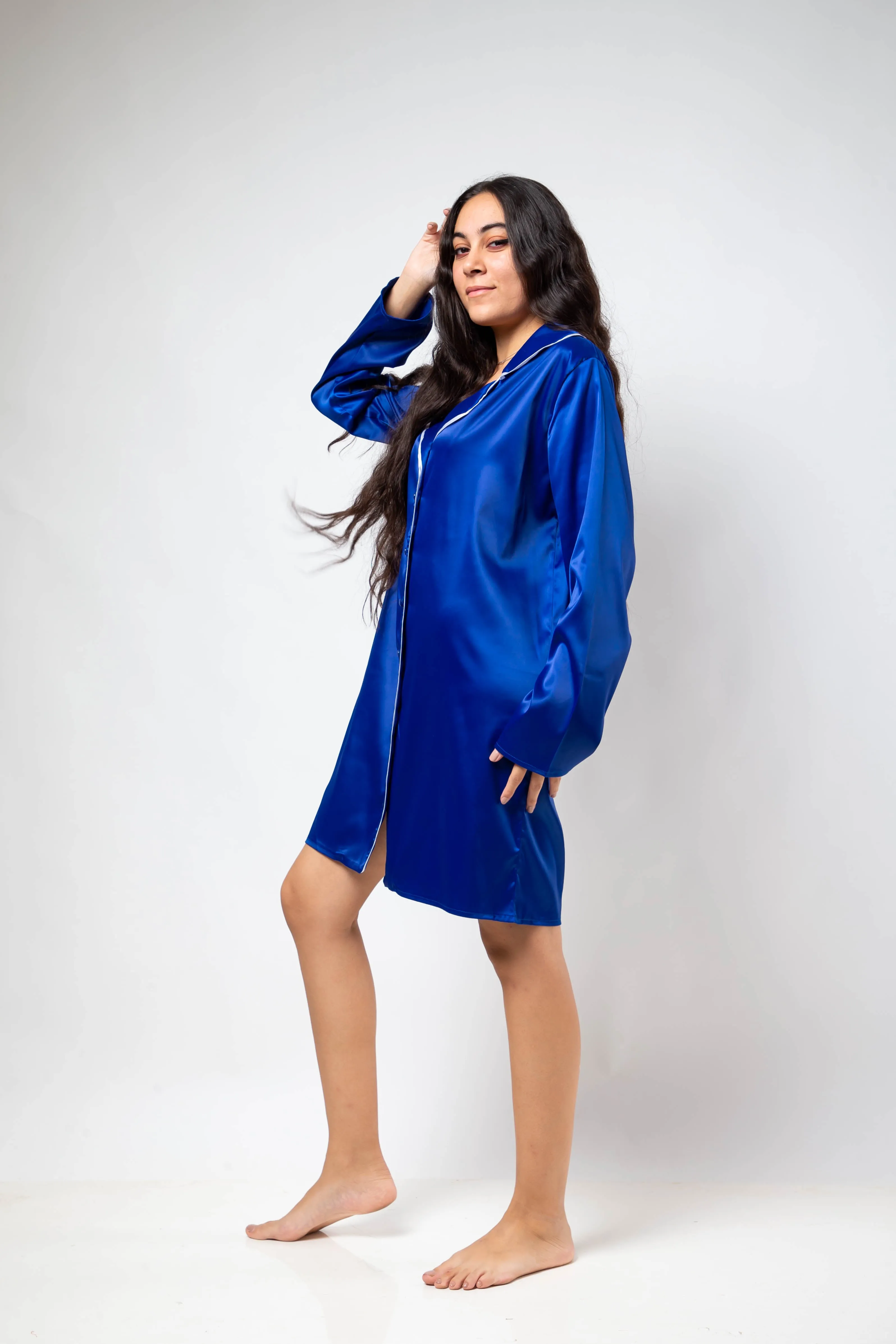 The Galaxy Shirt Dress - Blue