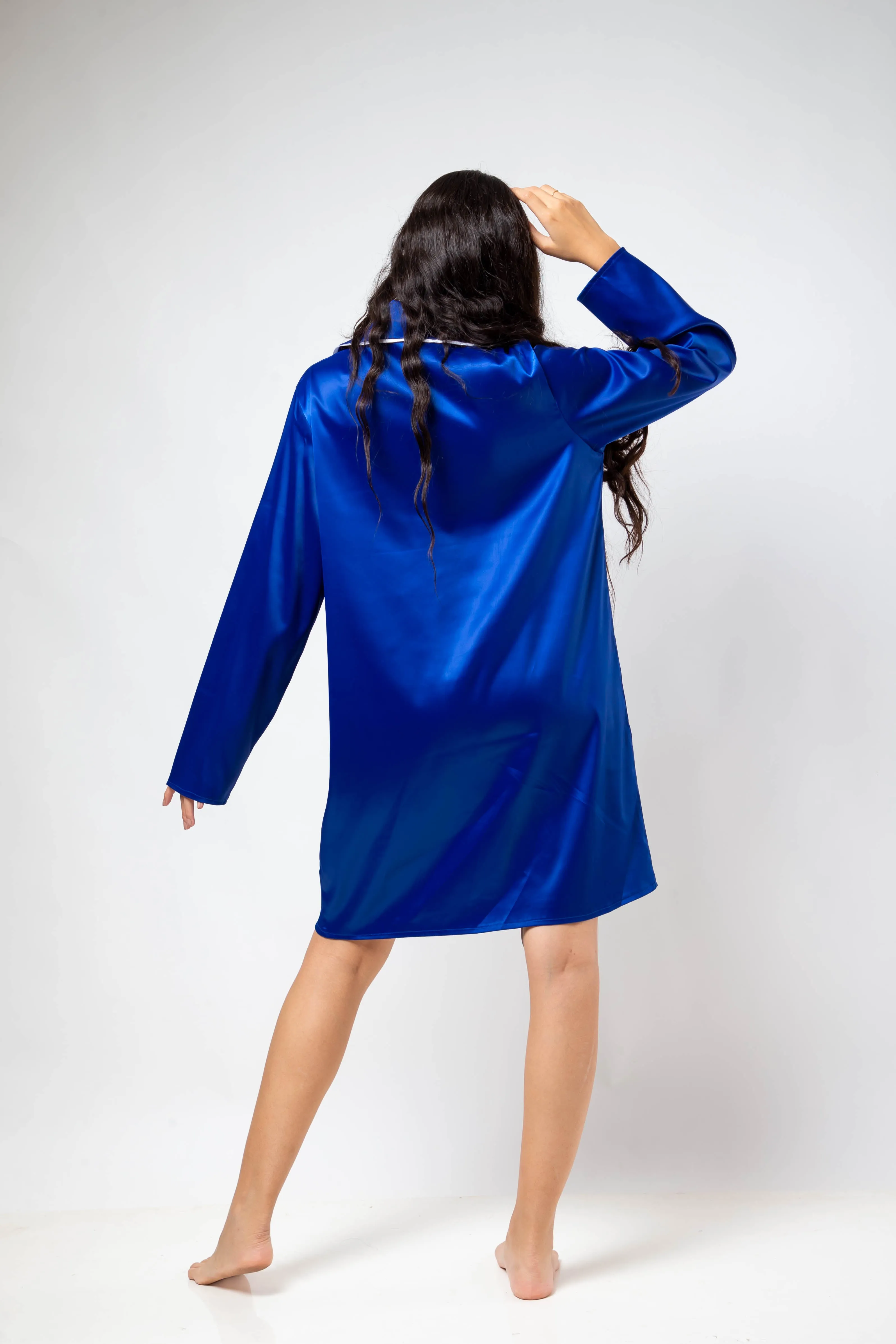 The Galaxy Shirt Dress - Blue