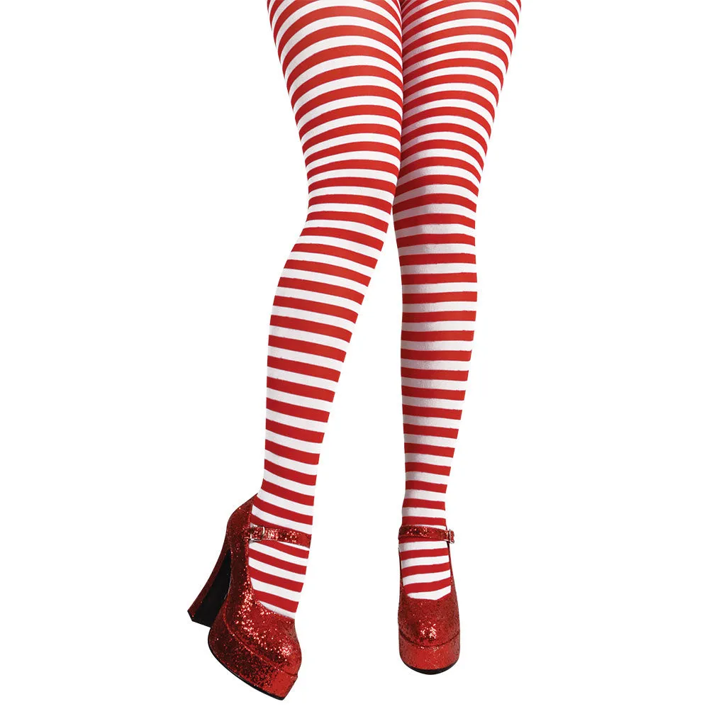 Tights - Red & White Candystripe (Min6)