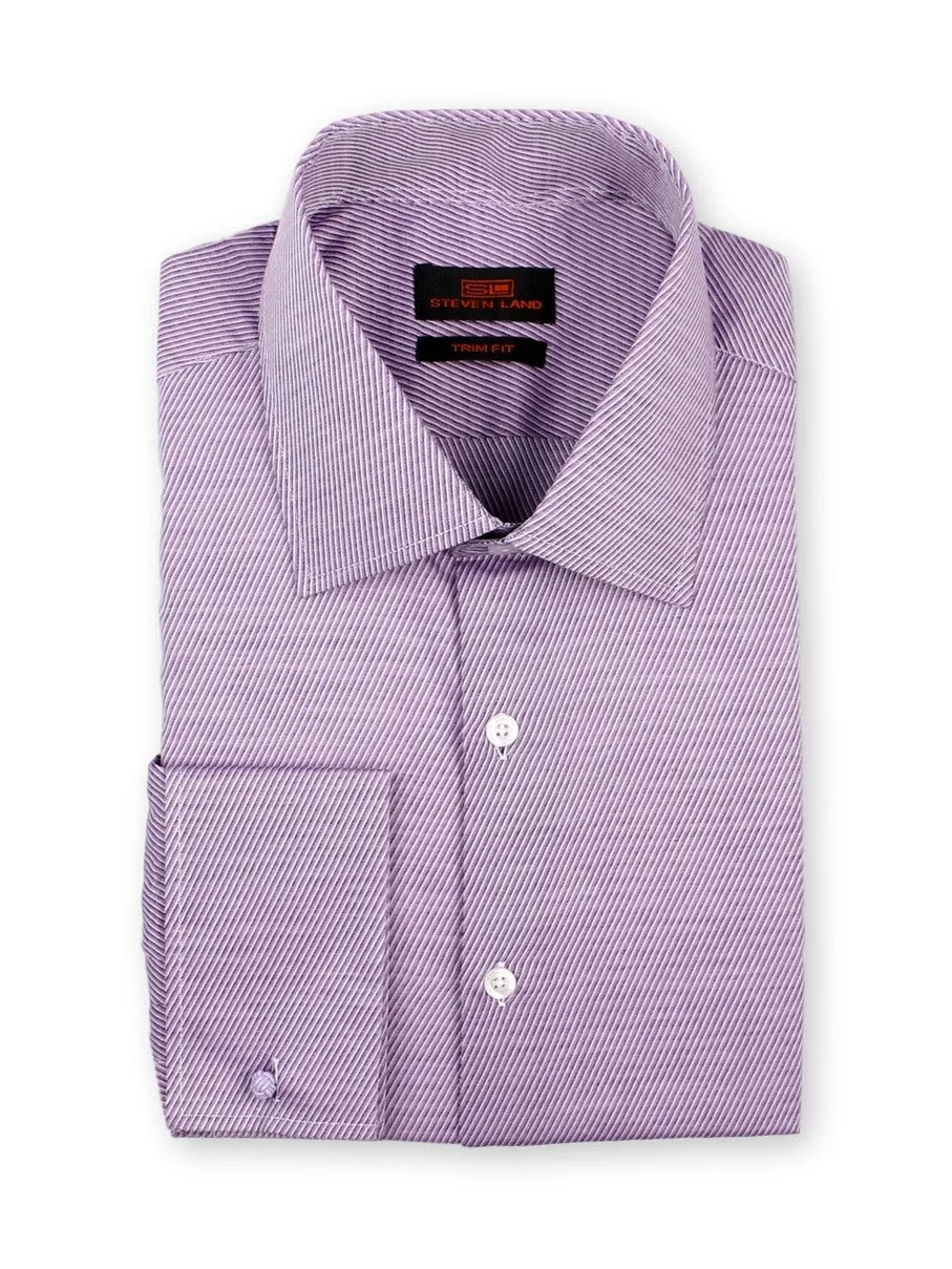 Twill Weave | Spread Collar | French Square Cuffs | Purple