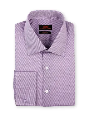 Twill Weave | Spread Collar | French Square Cuffs | Purple