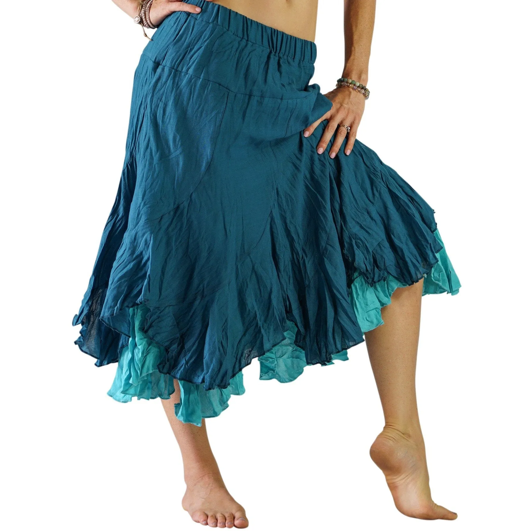 'Two Layer' Renaissance Skirt - Teal