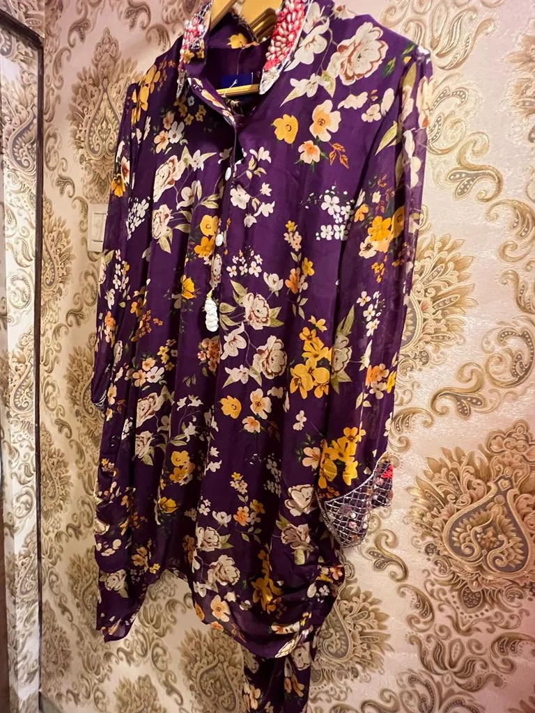 Vahida floral cord set