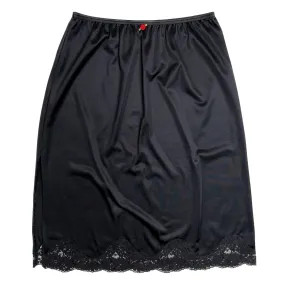 VINTAGE BLACK LACE ROSE SLIP SKIRT SIZE SMALL