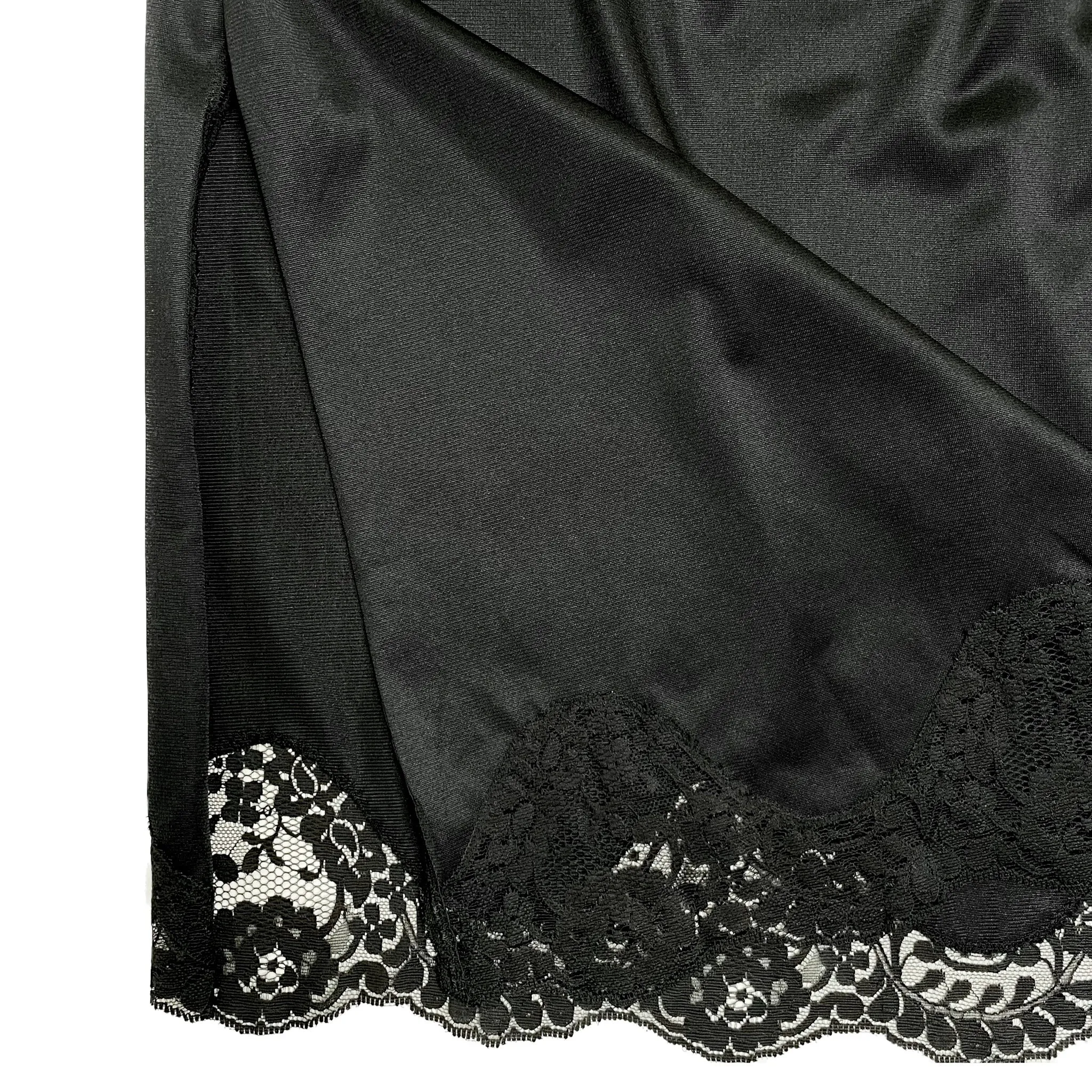 VINTAGE BLACK LACE ROSE SLIP SKIRT SIZE SMALL
