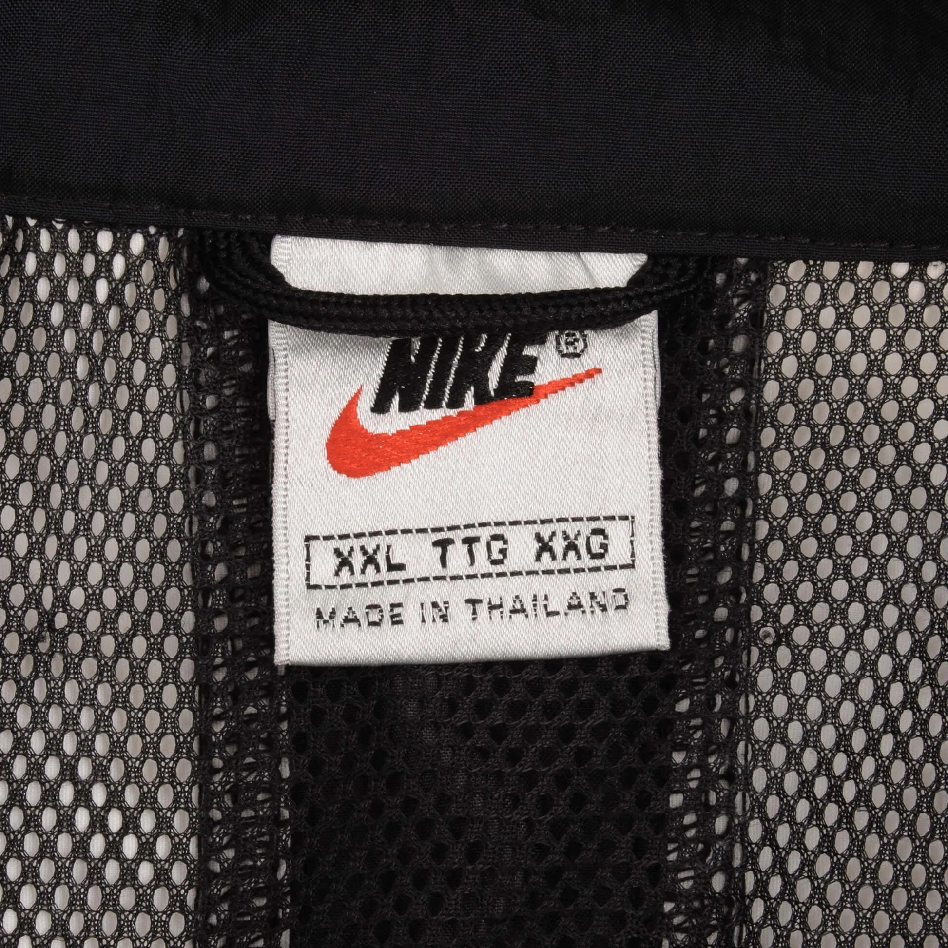 VINTAGE NIKE CENTER SWOOSH BLACK PULLOVER WINDBREAKER JACKET 1990S SIZE 2XL