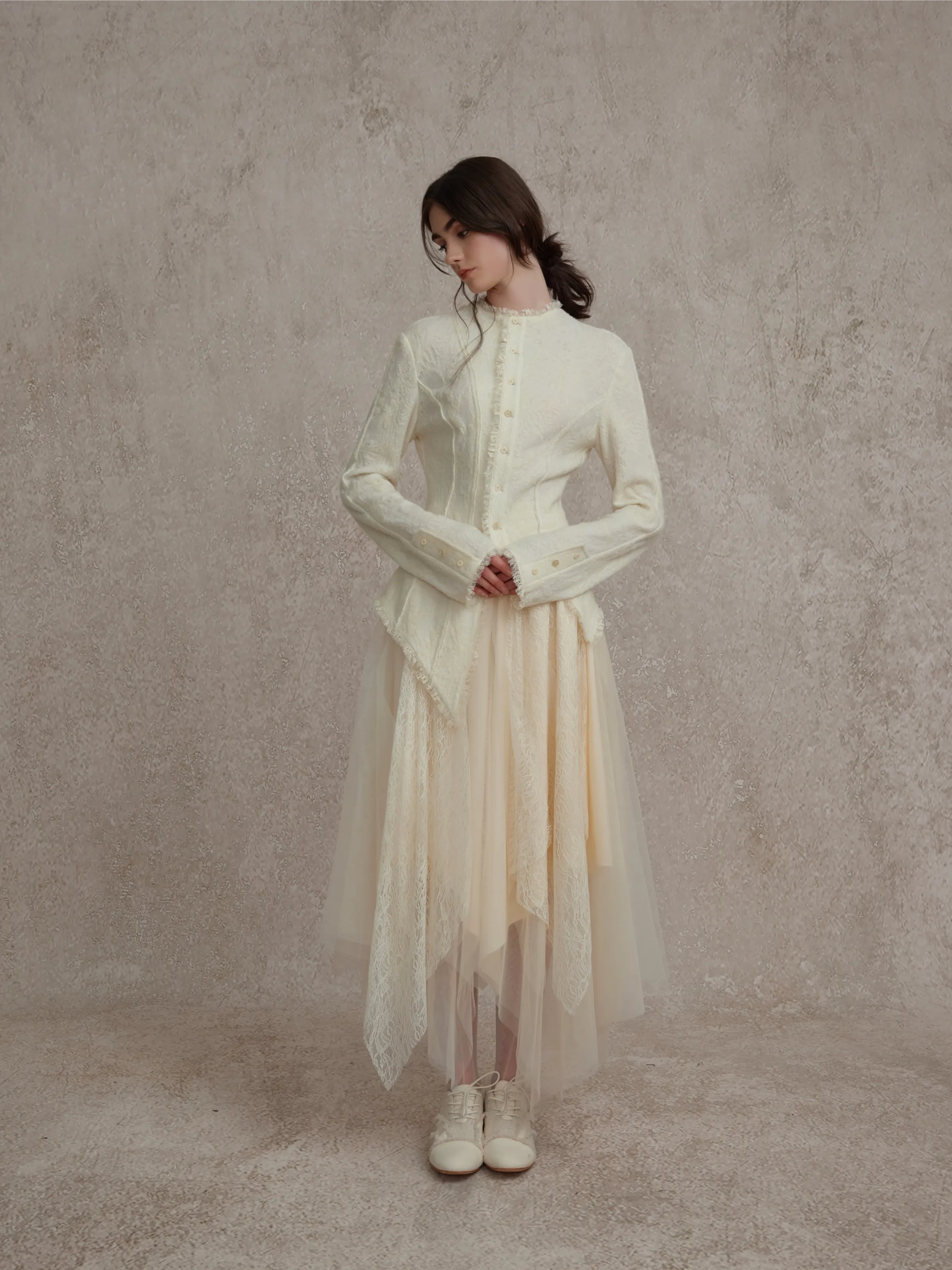 White Lace Gauze Skirt