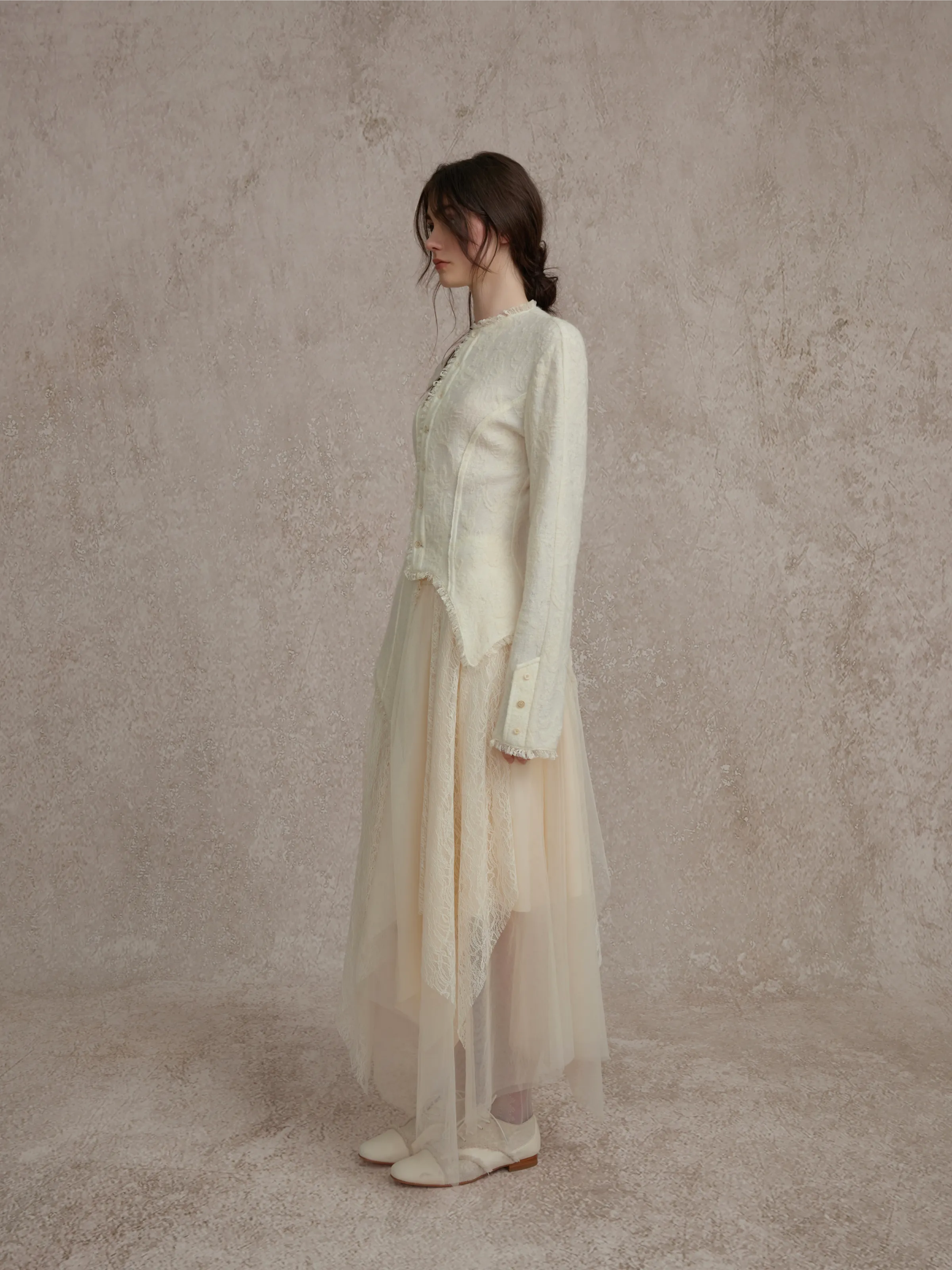 White Lace Gauze Skirt