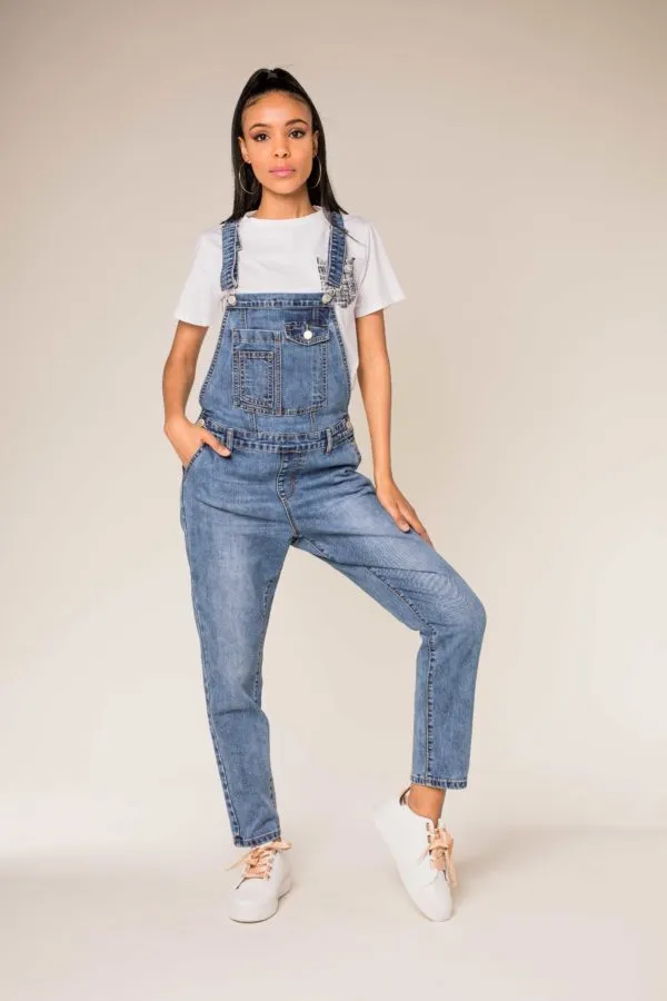 Wholesale Blue Dungaree Boyfriend Jeans - New Pack