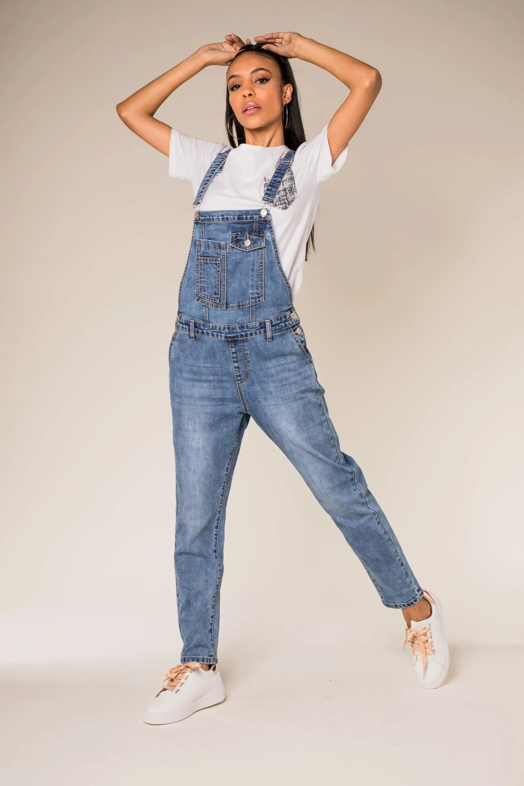 Wholesale Blue Dungaree Boyfriend Jeans - New Pack