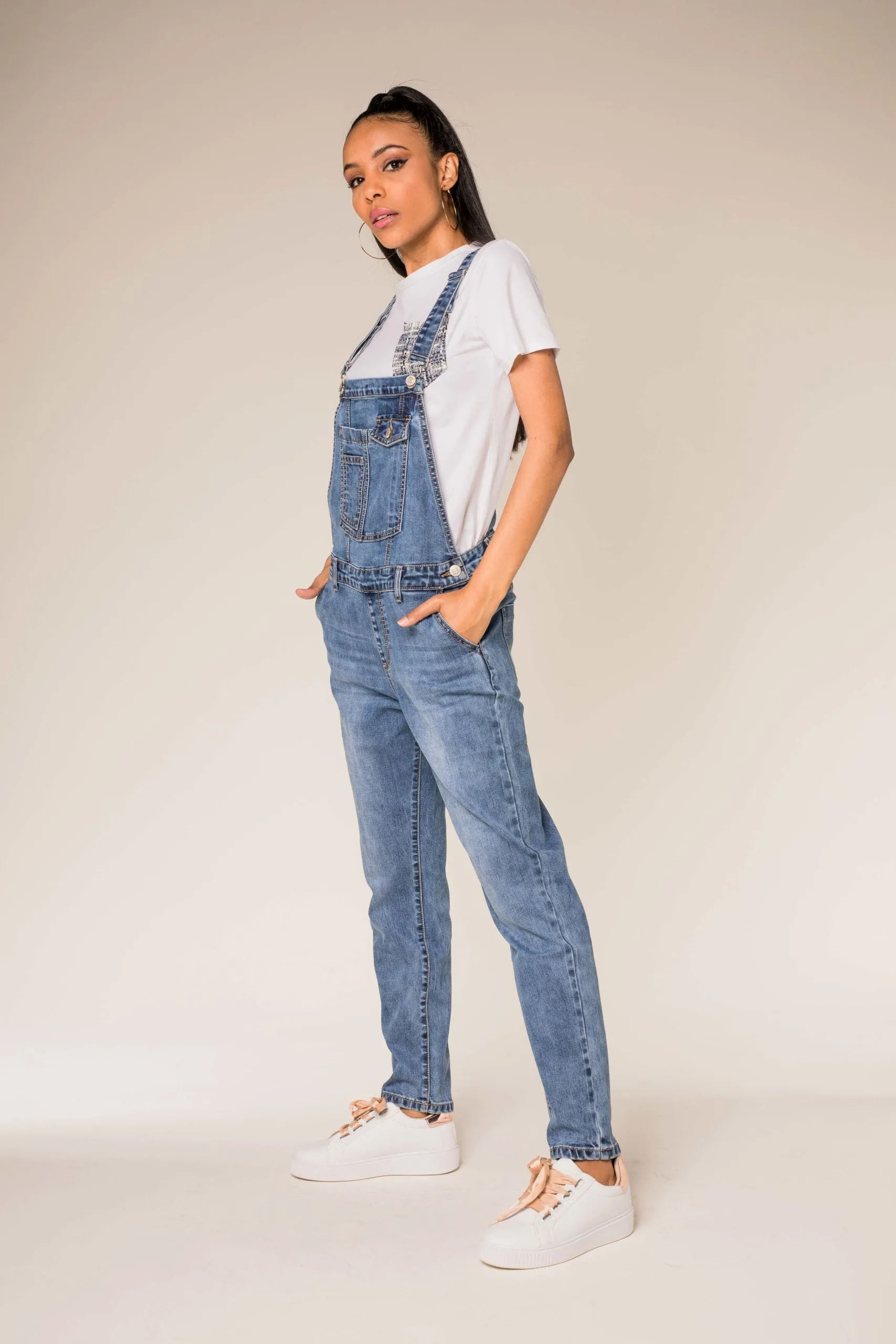 Wholesale Blue Dungaree Boyfriend Jeans - New Pack