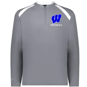 Windsor - Clubhouse Longsleeves Cage Jacket with W Softball Logo - Grey