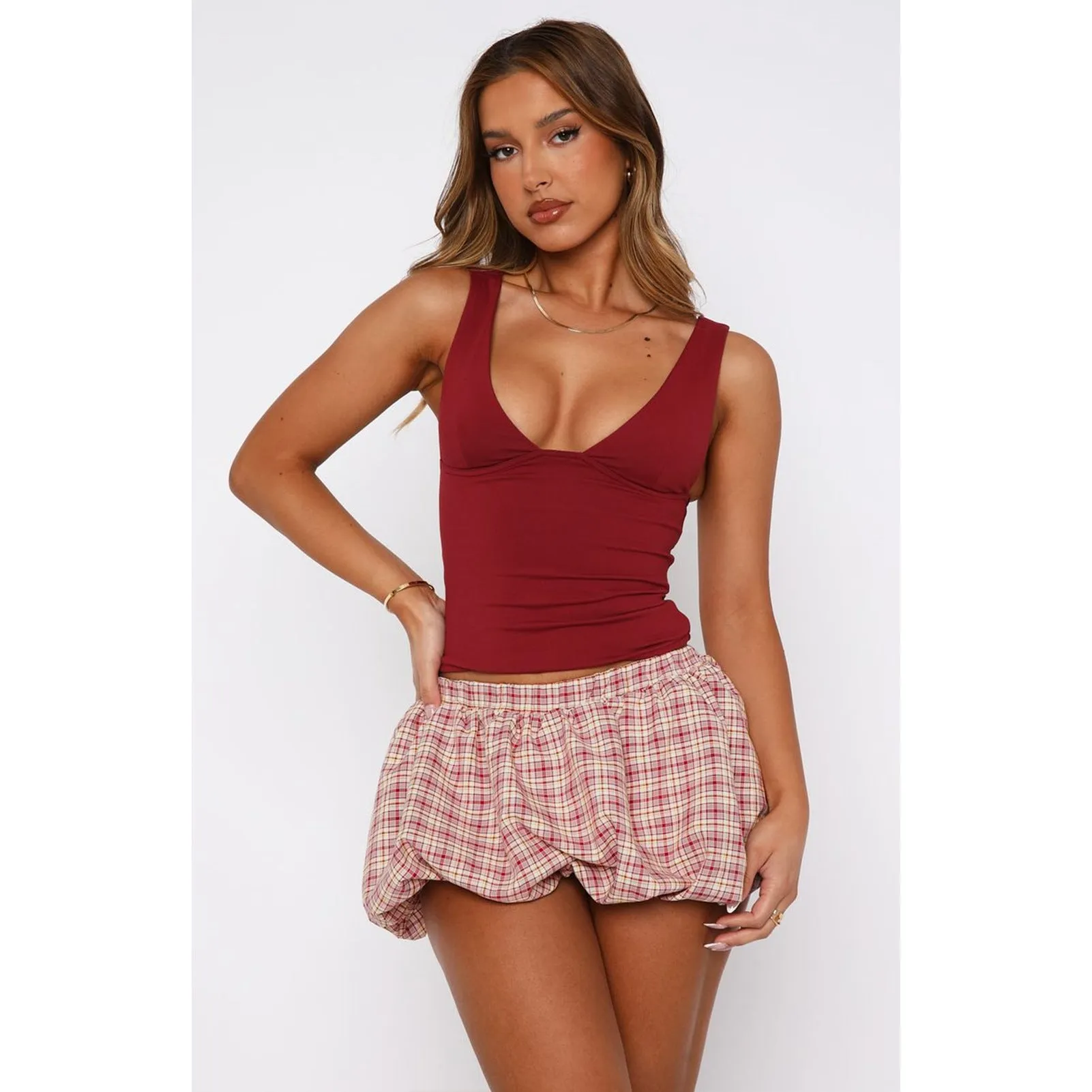 Women Classic Plaid Pant skirt