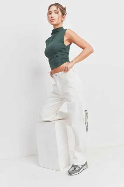 WOMENS HIGH WASTED CARGO JEAN