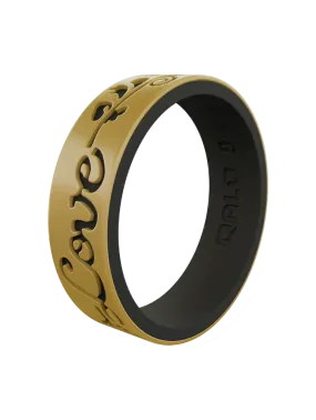 Women's Metallic Strata Filigree Love Silicone Ring