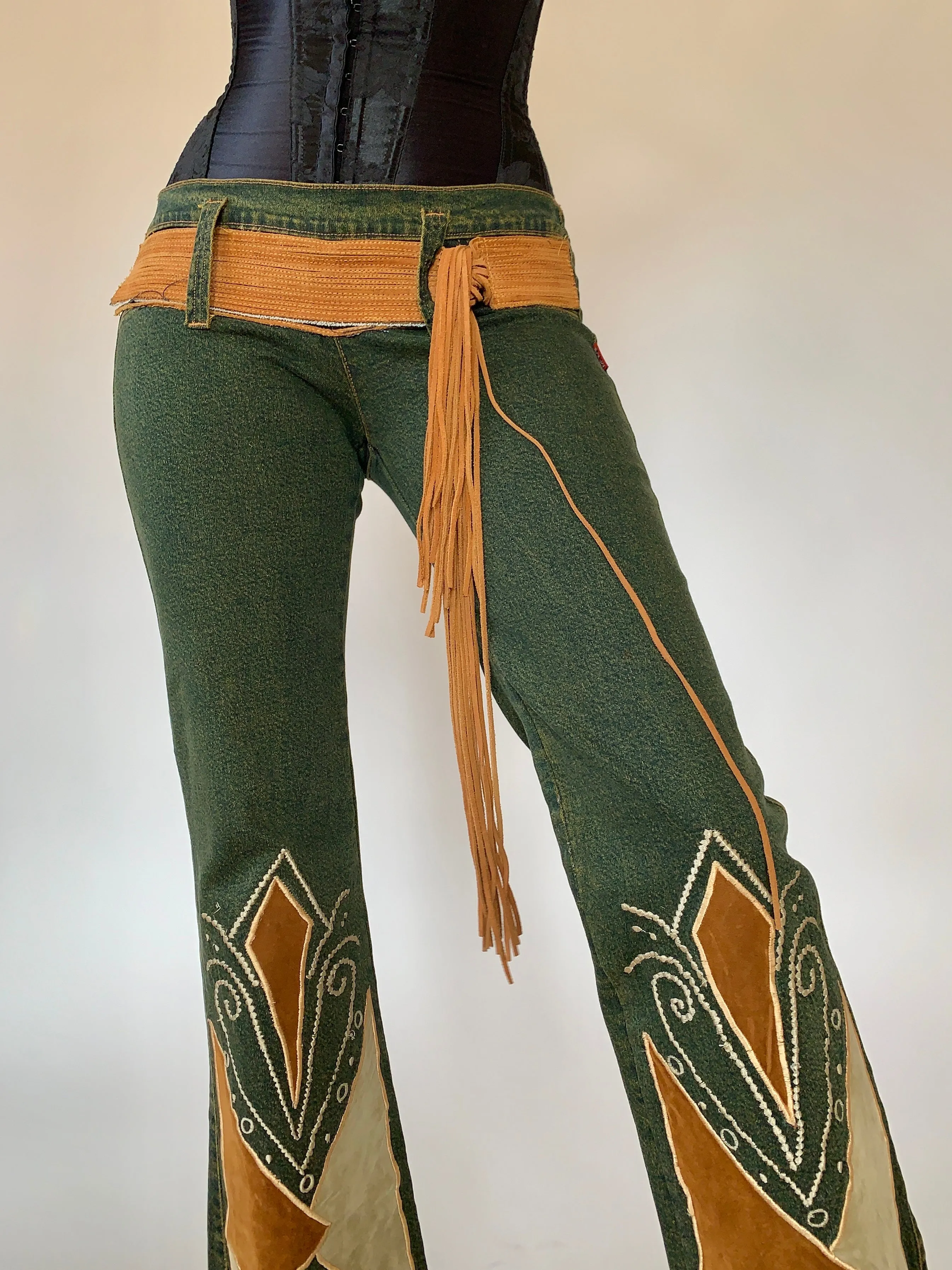 Y2K Boho Jeans - Small