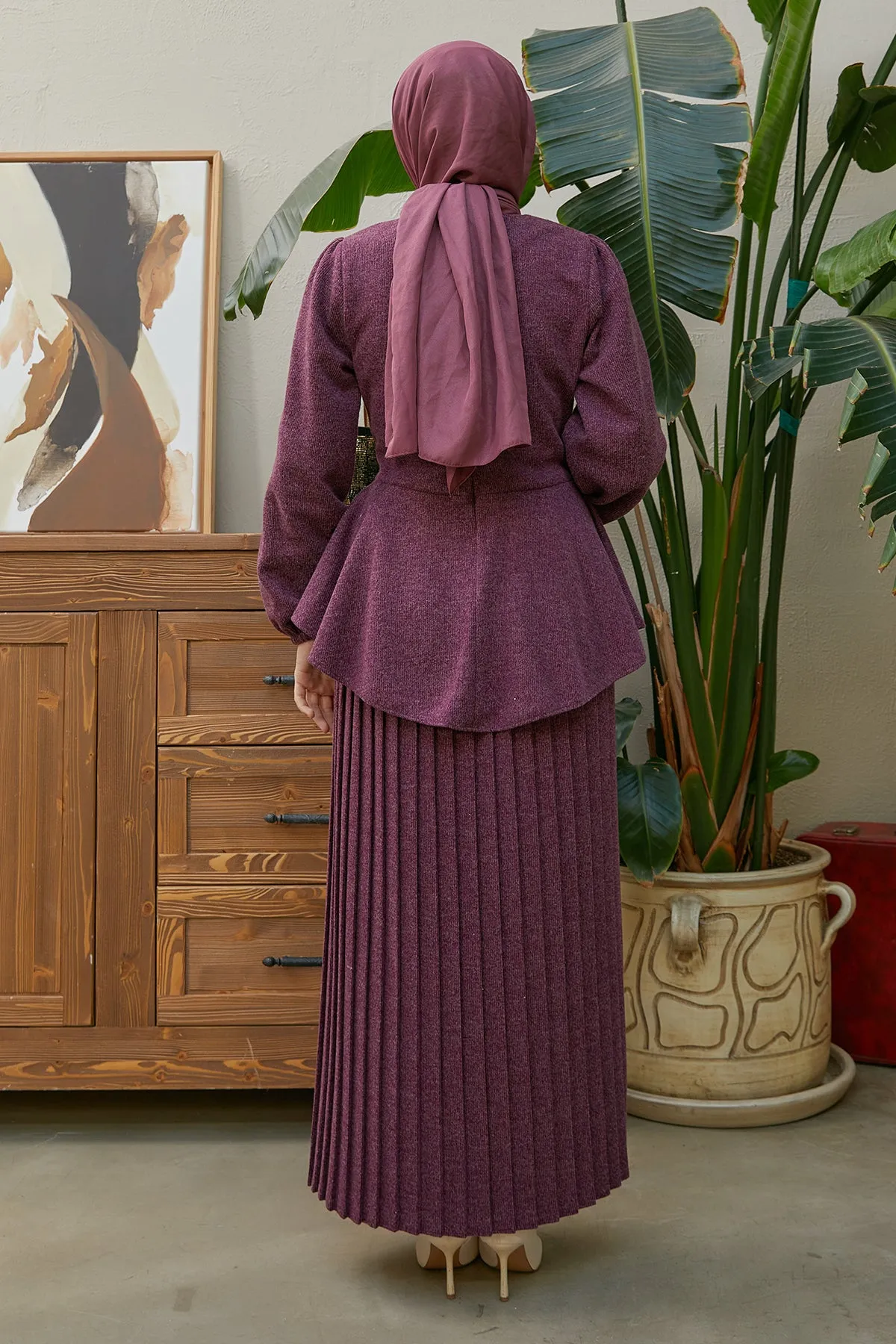 ZRF Women Skirted Knit Set - Mauve - Wheeling